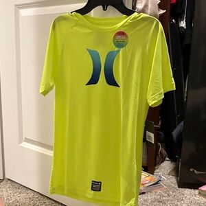 FREE in bundle NWT Hurley Neon Yellow Short Sleeve Swim Tee with Blue Logo
